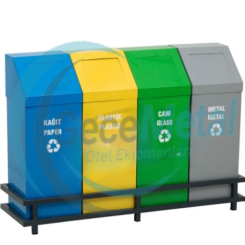 Rengarenk Hazneli Sallanır Kapaklı Çöp Kovası Seti