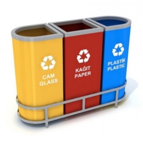 Renkli Gövde Hazneli Geri Dönüşüm Seti