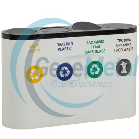 Döner Kapaklı Çöp Geri Dönüşüm Seti