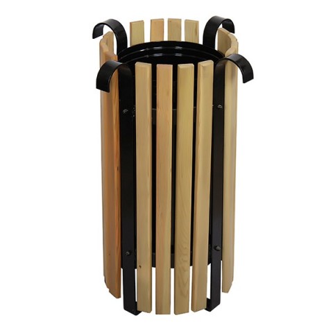 Hazal Ahşaplı Park Bahçe Dış Mekan Çöp Kovası