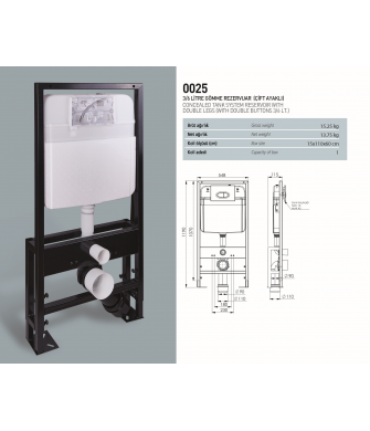 NKP ALÇIPAN DUVAR İÇİN GÖMME REZERVUAR NKP ALÇIPAN DUVAR İÇİN GÖMME REZERVUAR