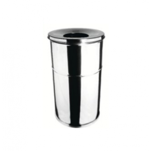 Düz Kapak Krom Büyük Çöp Kovası